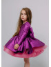 Long Sleeves Glitter Knee Length Flower Girl Dress